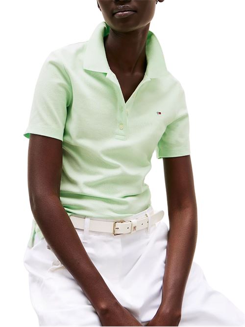 Polo donna verde in cotone Tommy Hilfiger | WW0WW43225LXY